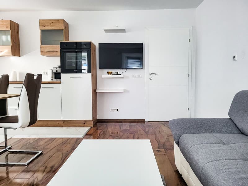 Apartment 7, kitchen and living area